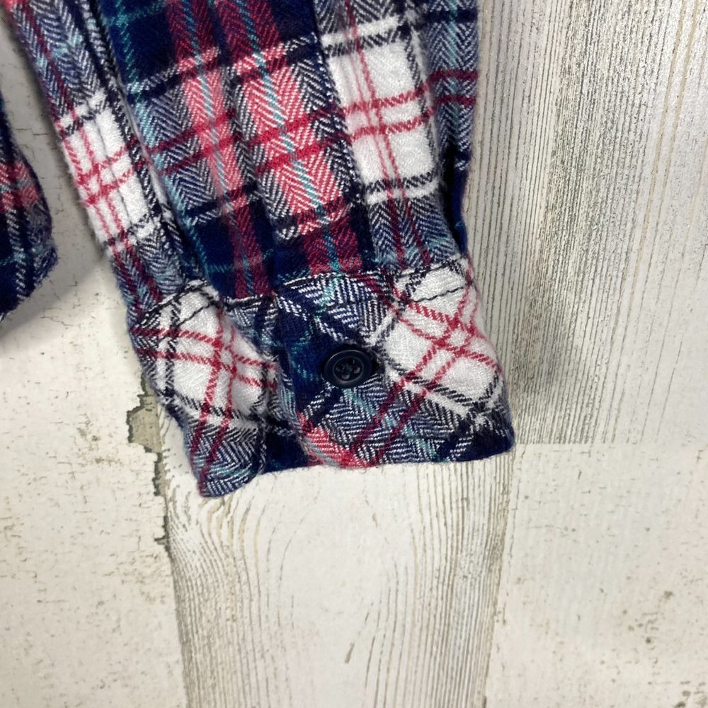 Beach Lunch Lounge Plaid Flannel Shirt Size M - Picture 6 of 8